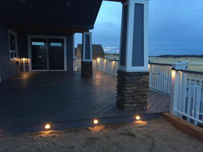 Covered Deck with Accent Lighting by Deck Works in Colorado Springs