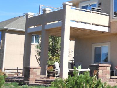 Stucco Deck with Stucco Rails built by Deck Works in Colorado Springs