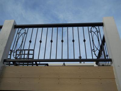 Composite Deck with Stairway & Iron Rails built by Deck Works in Colorado Springs