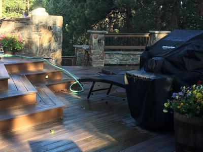 Patio with Cultured Stone by Deck Works in Colorado Springs