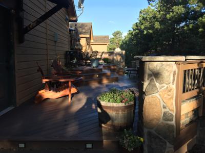 Patio with Cultured Stone by Deck Works in Colorado Springs