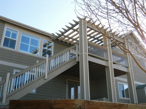 Painted Deck with Pergola Built by Deck Works in Colorado Springs