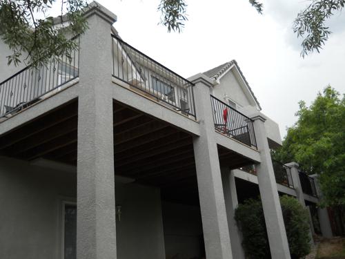 Stucco Deck with Iron Rails Built by Deck Works in Colorado Springs