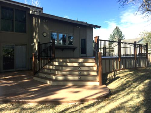 Deck With Concrete Patio Built by Deck Works in Colorado Springs