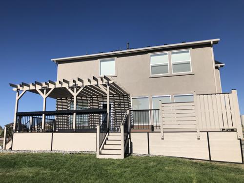 Deck with Pergola & Wind Screen Built by Deck Works in Colorado Springs