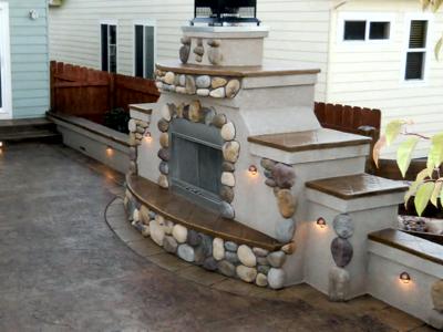 Outdoor Fireplace by Deck Works in Colorado Springs