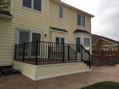 Simple and Sleek Deck with Iron Rails by Deck Works in Colorado Springs