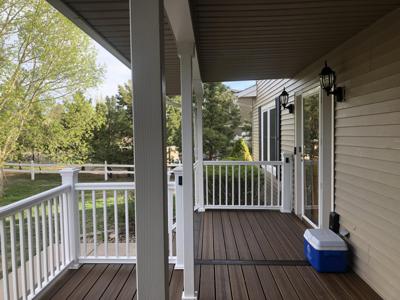 Covered Porch with Accent Lighting built by Deck Works in Colorado Springs