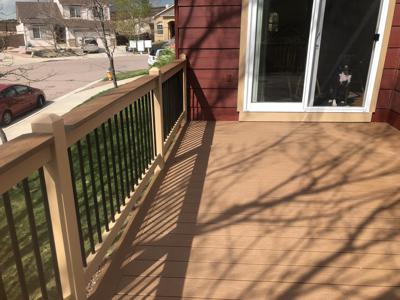 Composite Deck with Custom Rails and Stairway built by Deck Works in Colorado Springs