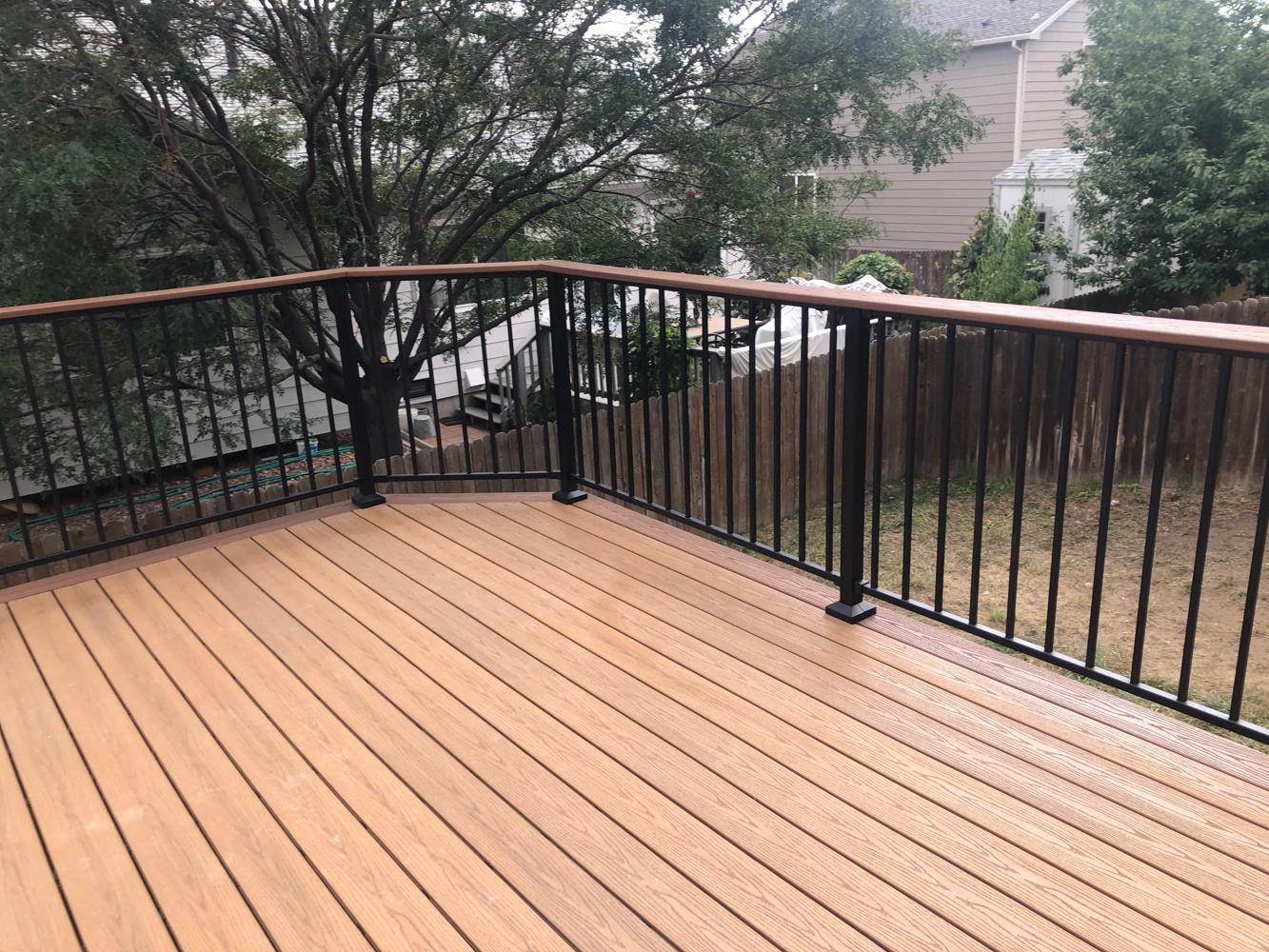 Composite Deck with Iron Rails and Deck Skirt | Custom Deck & Patio ...