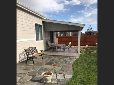 Deck Cover with Stamped Concrete built by Deck Works in Colorado Springs