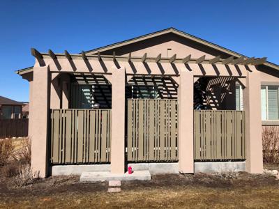 Stucco Deck Cover with Custom Rail built by Deck Works in Colorado Springs
