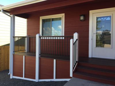 Front Patio with Stairway by Deck Works in Colorado Springs