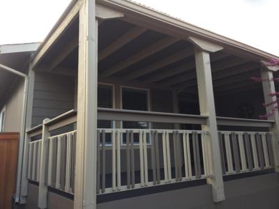 Covered Porch with Stairway & Custom Rail by Deck Works in Colorado Springs