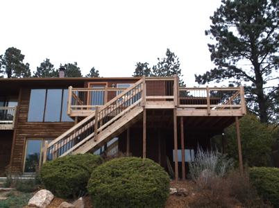 Hardwood Deck with Stairway & Custom Rail by Deck Works in Colorado Springs