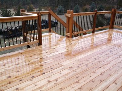 Hardwood Deck with Stairway & Custom Rail by Deck Works in Colorado Springs