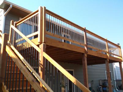 Hardwood Deck with Custom Rail & Stairway by Deck Works in Colorado Springs