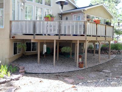 Painted Deck with Privacy Rail by Deck Works in Colorado Springs