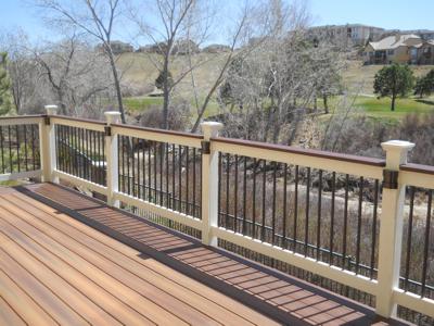 Composite Deck with Custom Rails & Lighting by Deck Works in Colorado Springs