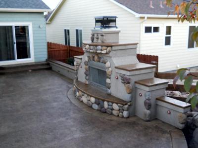 Outdoor Living with Stamped Concrete by Deck Works in Colorado Springs