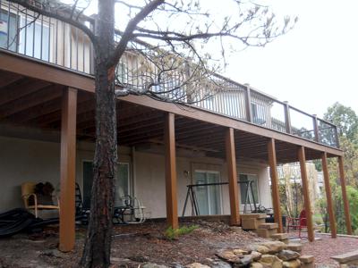 Composite Deck with Iron Rail built by Deck Works in Colorado Springs