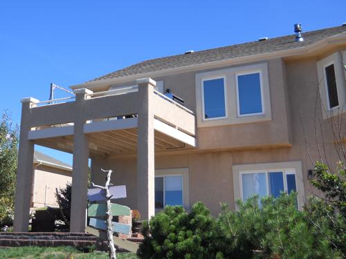 Stucco Deck with Stucco Rails Built by Deck Works in Colorado Springs