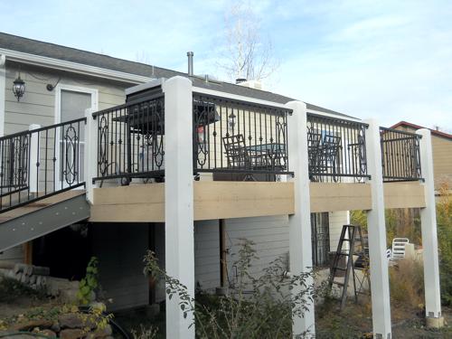 Composite Deck with Iron Rails Built by Deck Works in Colorado Springs