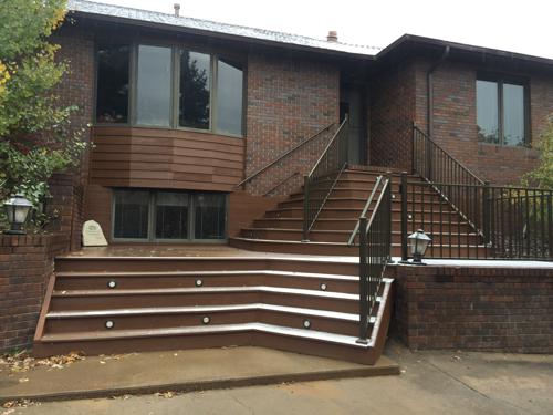 Staircase with Iron Rail Built by Deck Works in Colorado Springs