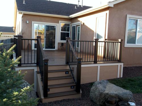 Composite Deck with Iron Rail Built by Deck Works in Colorado Springs