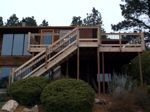 Hardwood Deck with Stairway Built by Deck Works in Colorado Springs