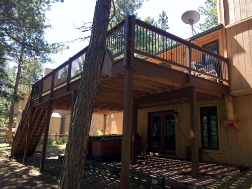 Deck with Stairway & Lighting Built by Deck Works in Colorado Springs