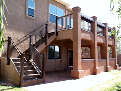 Multi Level Stucco Deck Built by Deck Works in Colorado Springs