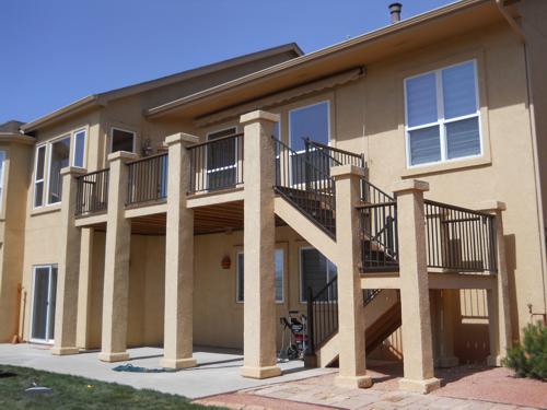 Stucco Deck with Iron Rail Built by Deck Works in Colorado Springs