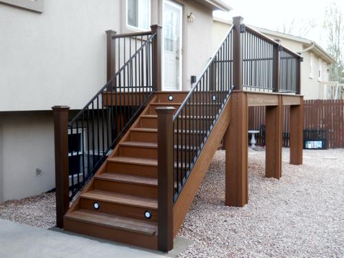 Composite Deck with Iron Rail Built by Deck Works in Colorado Springs