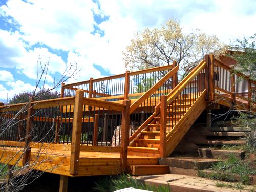 Multi Level Hardwood Deck Built by Deck Works in Colorado Springs