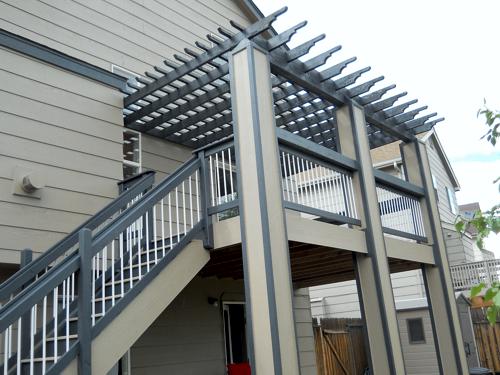 Painted Deck with Pergola Built by Deck Works in Colorado Springs