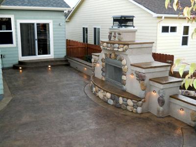 Custom Accent Lighting at Firepit by Deck Works in Colorado Springs