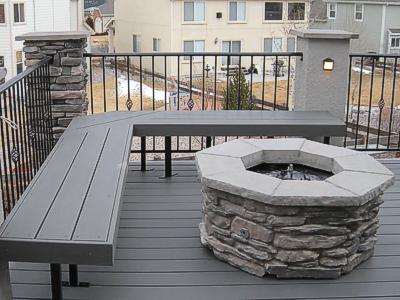 Deck Bench at Firepit by Deck Works in Colorado Springs