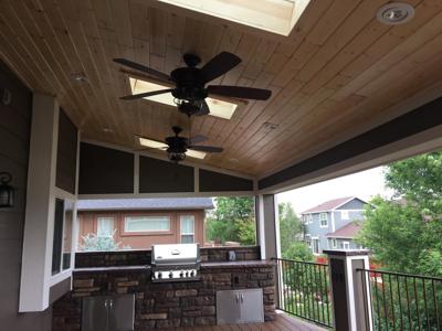 Multi Level Deck with Outdoor Living by Deck Works in Colorado Springs