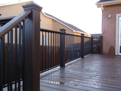 Deck with Iron Rail by Deck Works in Colorado Springs